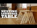 Wooden Sawhorse Table
