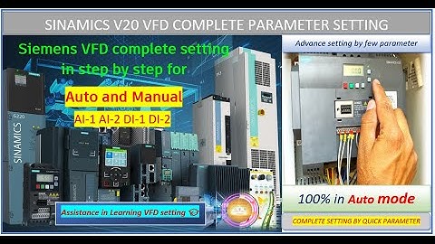 SIEMENS VFD Sinamics V20 parameter settings for auto and manual mode
