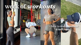 week of workouts: my full workout split, workout with me, & how to workout and be consistent!