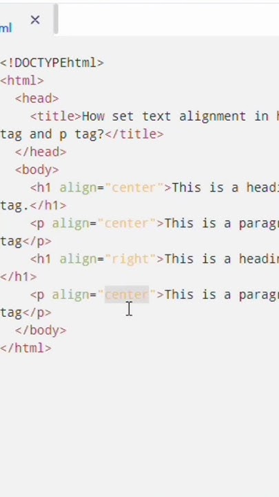 How to set text alignment in heading tag and paragraph tag || HTML ...