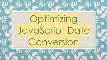 Optimizing JavaScript Date Conversion