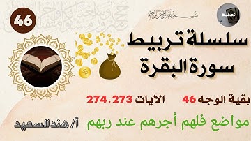 تربيط سورة البقرة / بقية الوجه 46 / الآيات 273 ،274 /مواضع فلهم أجرهم عند ربهم ولا خوف عليهم