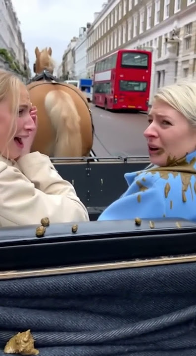 😱 London Carriage Ride Goes WRONG! Her Blue Coat Got Covered in Horse Poop! 🐴 #LondonFail #Horse