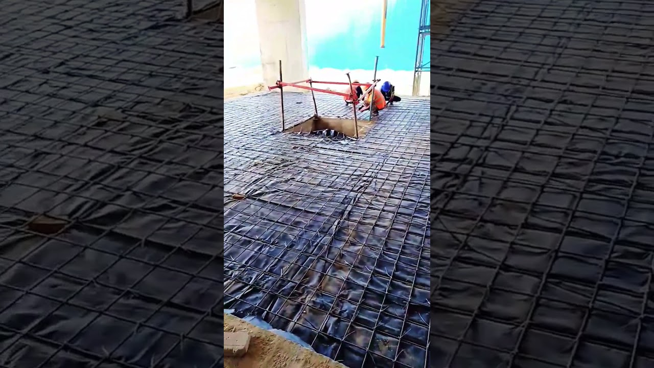 reinforcement tying and preparation for grade slab casting,