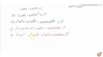 "If `acostheta-bsintheta=c` , then `asintheta+bcostheta=`  (a)`+-sqrt(a^2+b^2+