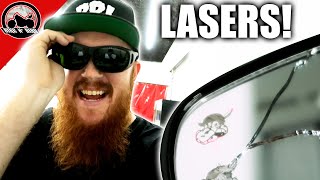 Laser Engraving Harley Mirrors!