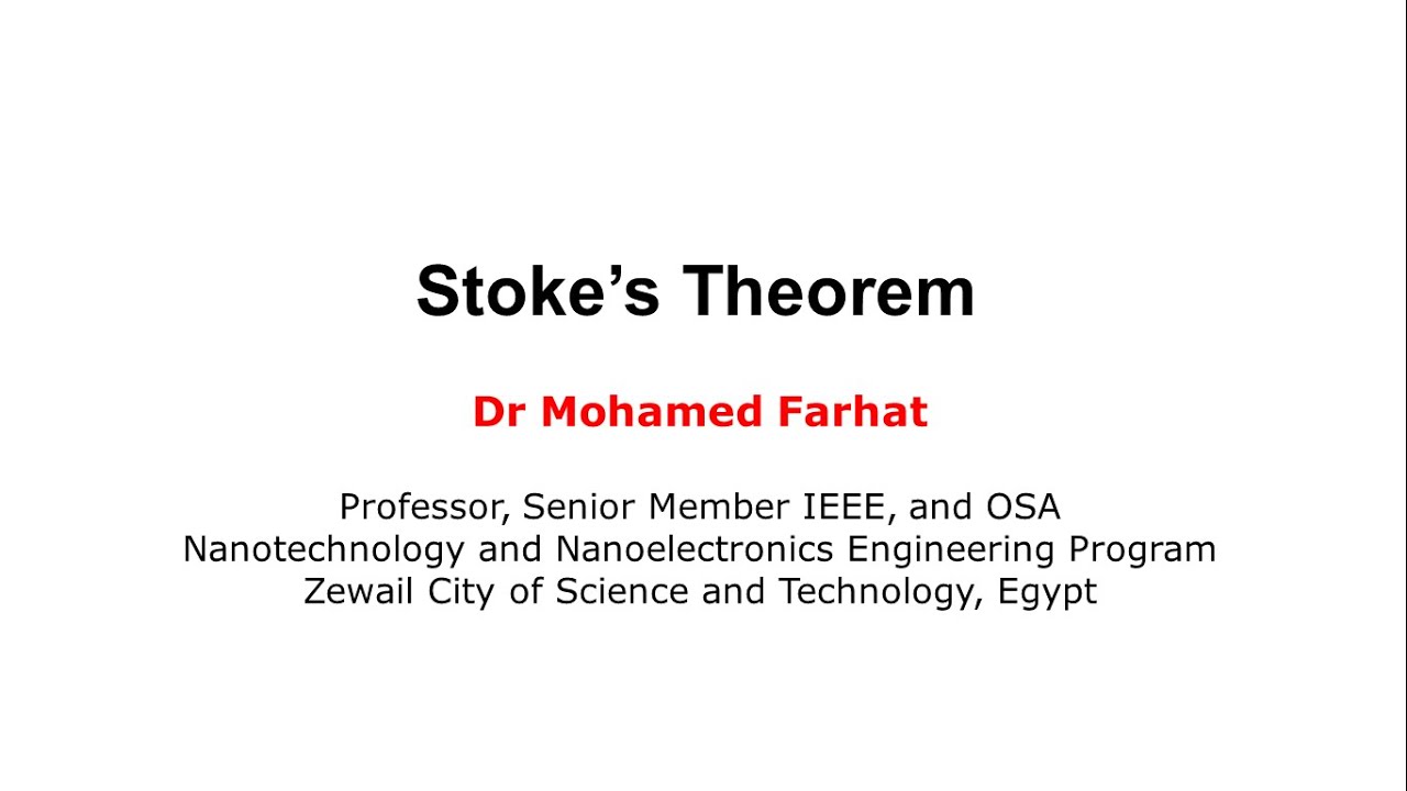 Lecture 5 (Part 2) Stoke’s Theorem