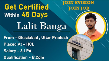Congrats ,Lalit Banga | Salary 3 LPA |Got Selected as Associate Network Engineer in HCL Technologies