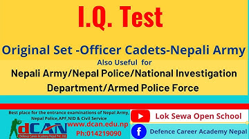 IQ- Original Question Set - Officer Cadets (Lieutenant) Nepali Army, also useful for other competiti