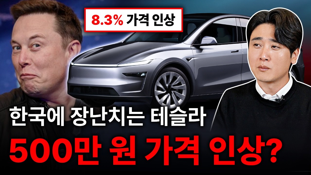 테슬라 가격 인상 관련 유튜브 썸네일