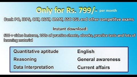 Quantitative aptitude, Reasoning, Data Interpretation video lectures competitive exams