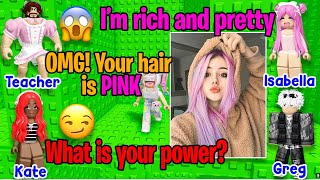 ❤️💛💚 TEXT TO SPEECH 🌈 My Rarest Hair Color Gives Me The Strongest Pow 💥 Roblox Story
