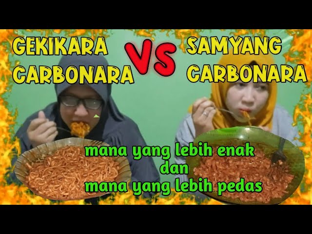 GEKIKARA CARBONARA VS SAMYANG CARBONARA || lebih pedas mana || derasfhi family class=