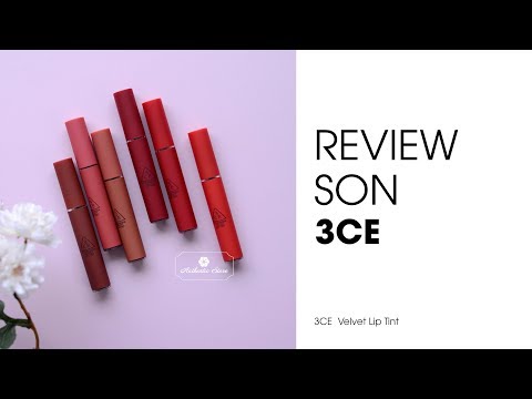 [SWATCH + REVIEW] Son 3CE  Velvet Lip Tint lên môi siêu đẹp