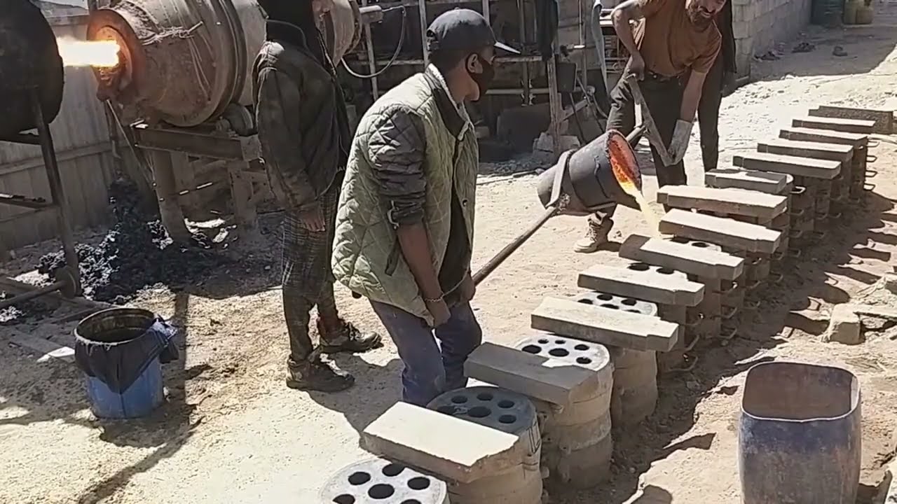 #صهر#صب سكب حديد الزهر  فران الدور