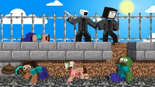 Monster School : PRISON ESCAPE SKIBIDI TOILET MULTIVERSE MODE - Minecraft Animation