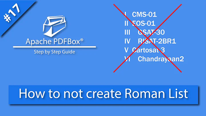 How to not create Roman List | Number List Apache PDFBox, Roman List Apache PDFBox Tutorial