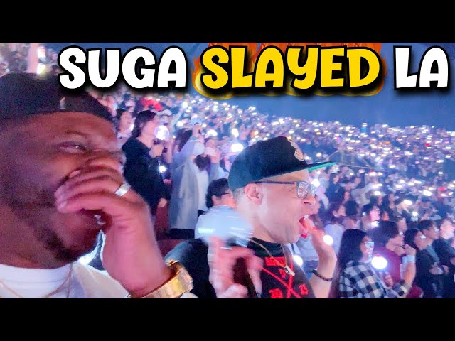 SUGA SLAYED!! | Agust D in LA DAY 2 Concert Vlog 😁 class=