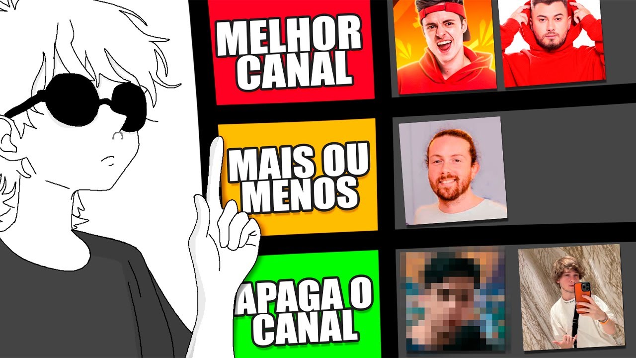 RANQUEANDO YOUTUBERS DA PIOR FORMA POSSIVEL