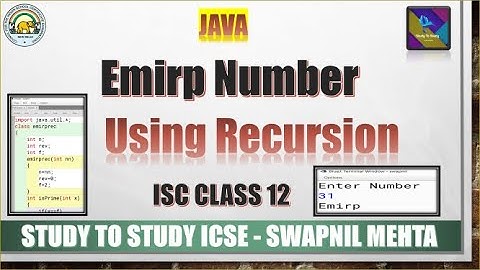 Emirp Number using Recursion in java | ISC Computer