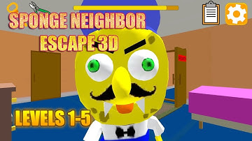 Sponge Neighbor Escape 3D Levels 1-5 Android Gameplay