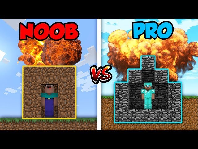 Minecraft Noob Vs Pro Nuke Challenge In Minecraft Youtube