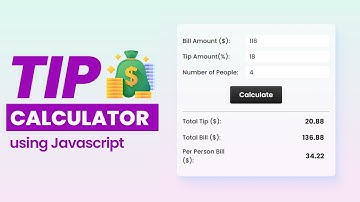 TIP Calculator using Javascript  - Simple TIP Calculator using Vanilla Javascript