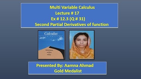 Multivariable Calculus ||| E. W. Swokowski ||| Ex 12.3 ||| L # 17 ||| Q # 31 ||| Partial Derivatives