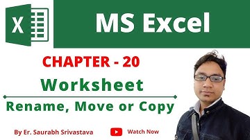 How to Copy, Move or Rename a Worksheet in Excel in Hindi