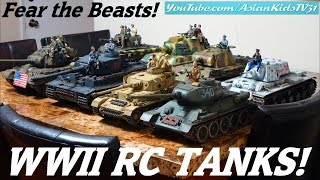Rc Toys Some Of Hulyans Dad Remote Control Tanks - Wwii Battle Tanks