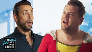 Zachary Levi Brings Out James's Inner-Shazam