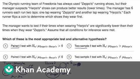 Example of hypotheses for paired and two-sample t tests | AP Statistics | Rick Academy