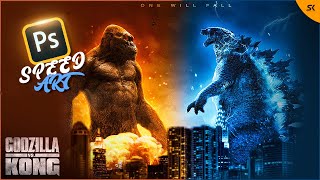 Godzilla VS Kong | Poster Design | SpeedArt | Photoshop | SK Graphics screenshot 5