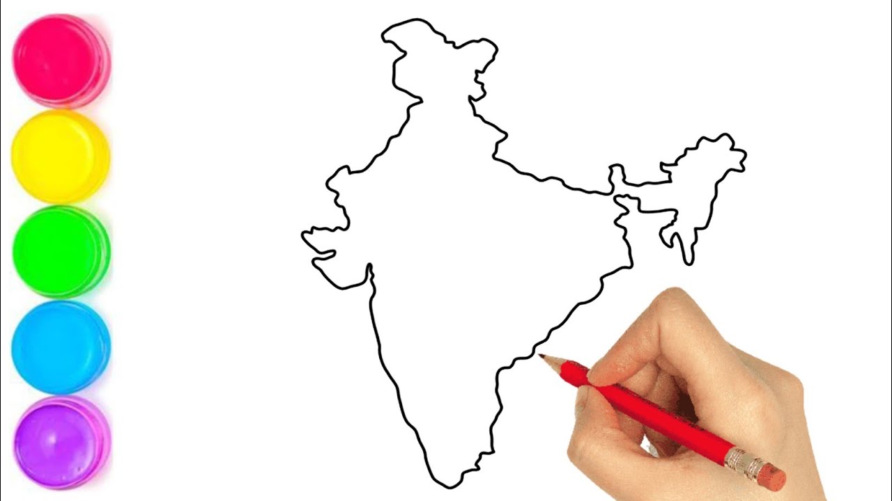 India Map Of Black Contour Curves Of Vector Illustration Stock Illustration  - Download Image Now - iStock