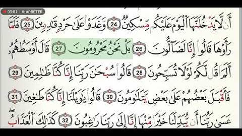 سورة القلم مكتوبة للشيخ القارئ ياسين الجزائري برواية ورش عن نافع