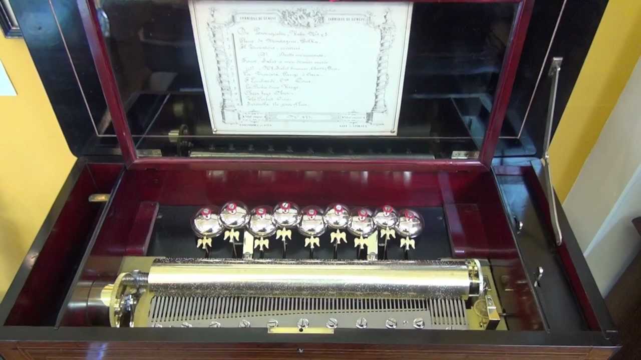 Antique Cylinder Music Box with 9 Bells by Bremond, c. 1885 YouTube