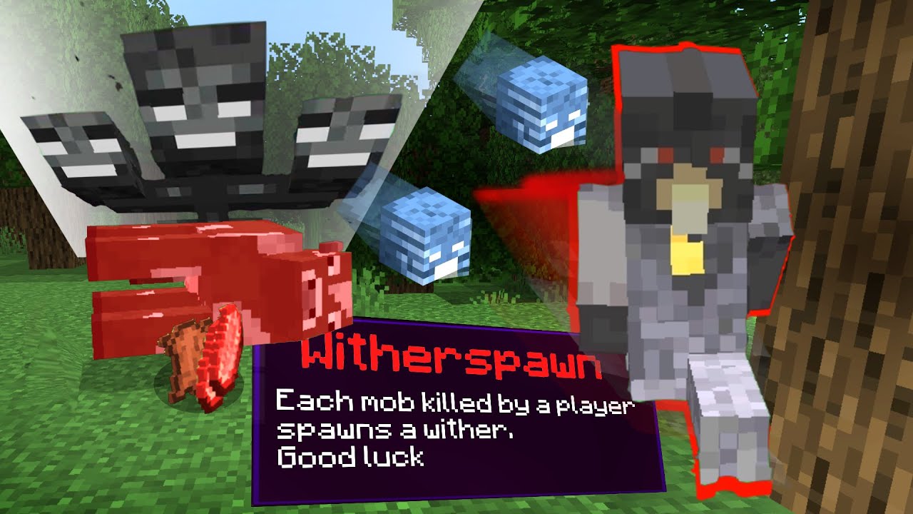Minecraft, but killing mobs spawns Withers... YouTube