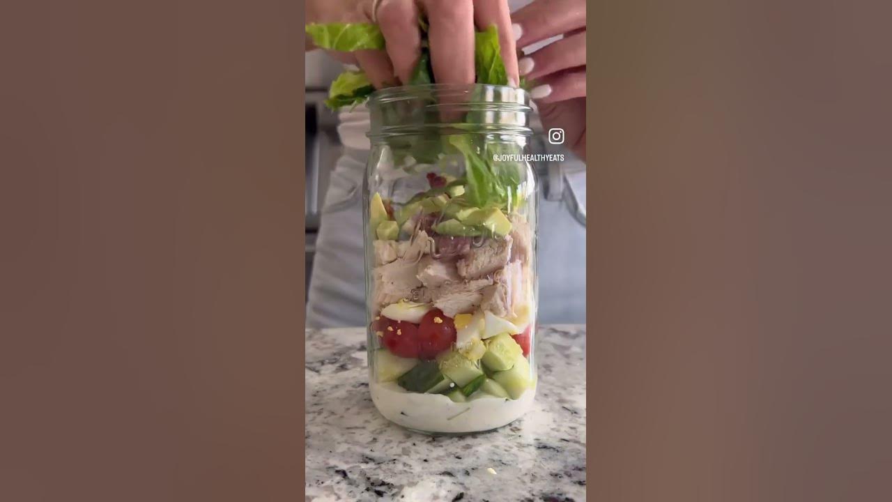 Meal Prep Mason Jar Cobb Salad (Whole30, Paleo) • Tastythin