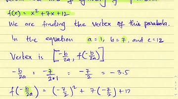Finding the Vertex and Line of Symmetry of a Parabola