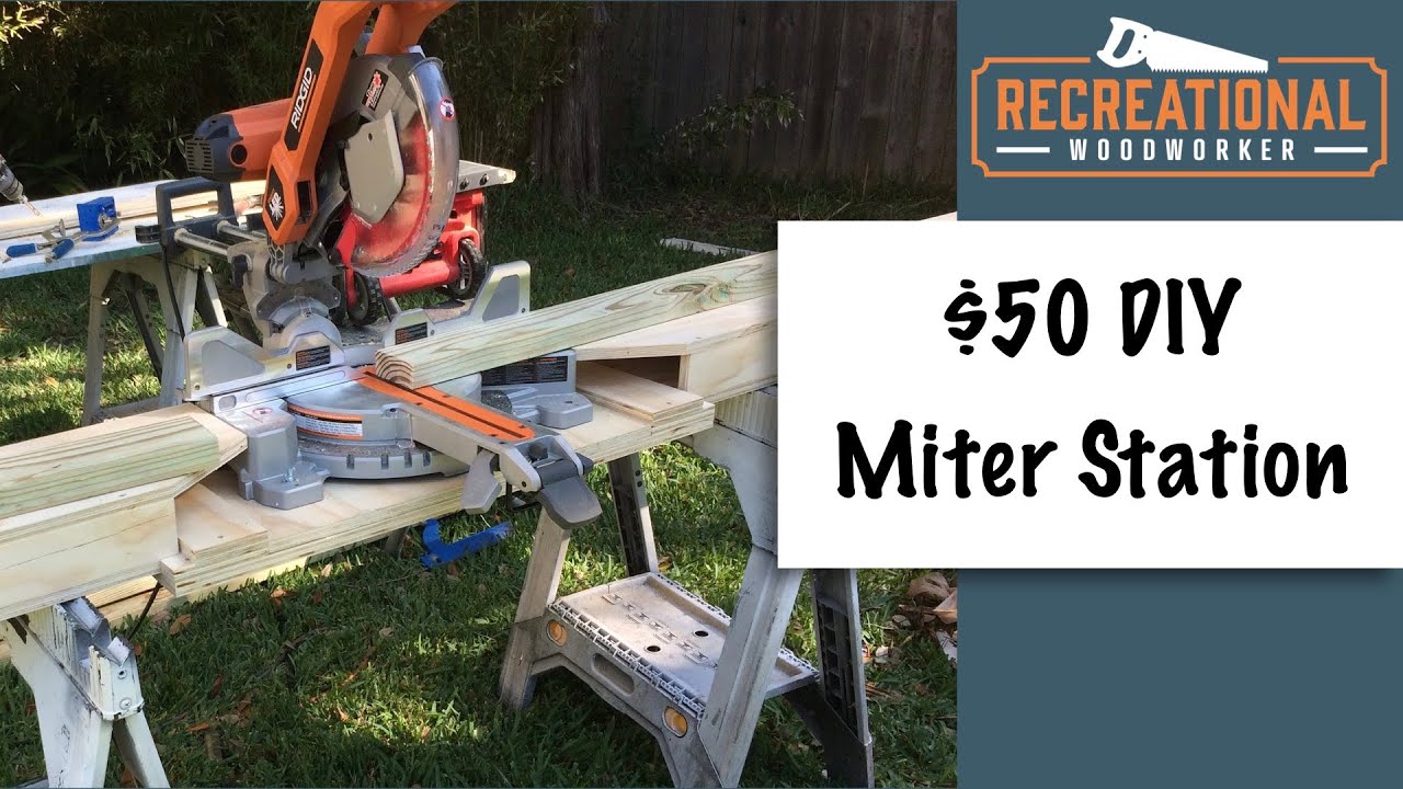 $30 DIY Portable Miter Saw Station - From one sheet of 