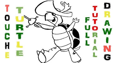 How to Draw a Turtle Step by Step Easy | With a sword | Touché Turtle | DRAWING TUTORIAL-FULL