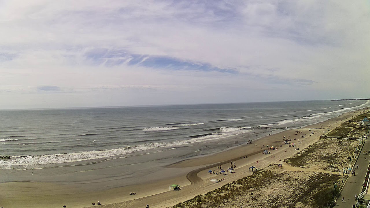 Time Lapse of All Day over Sea Isle City Beach and Promenade from