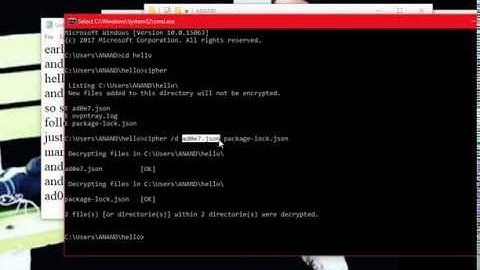 decrypt files manually in a folder using cipher in command prompt