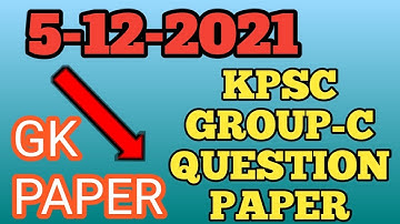 KPSC group-c gk question paper 5-12-2021