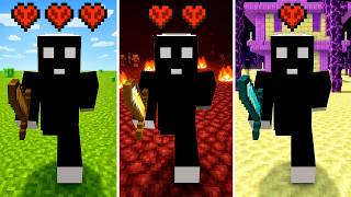 Beating Hardcore Minecraft in All Dimensions Superflat