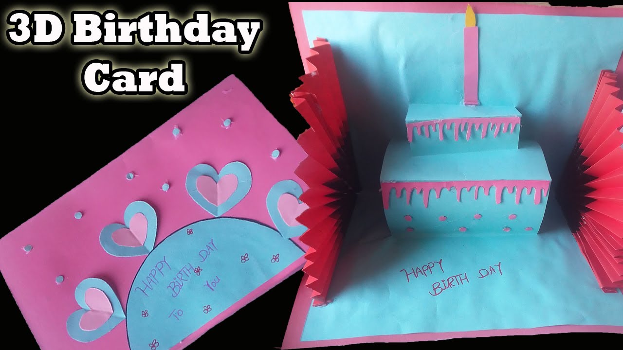 DIY - 3 D Birthday Card, Pop-Up Birthday Card, Special Birthday Card, Easy Cake Card