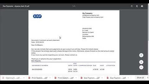 Customer and vendor statement in odoo