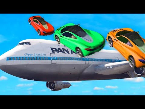 EXTREME JUMP OVER THE PLANE CHALLENGE! (GTA 5 Funny Moments)