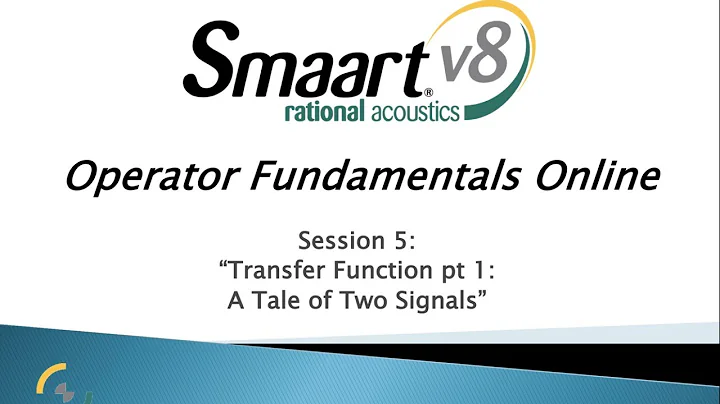 Smaart Operator Fundamentals Online: 5 - Transfer Function Pt. 1 - A Tale of Two Signals
