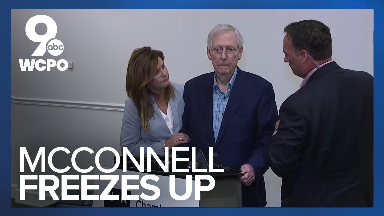 ⁣Concerns for Mitch McConnell after he freezes again